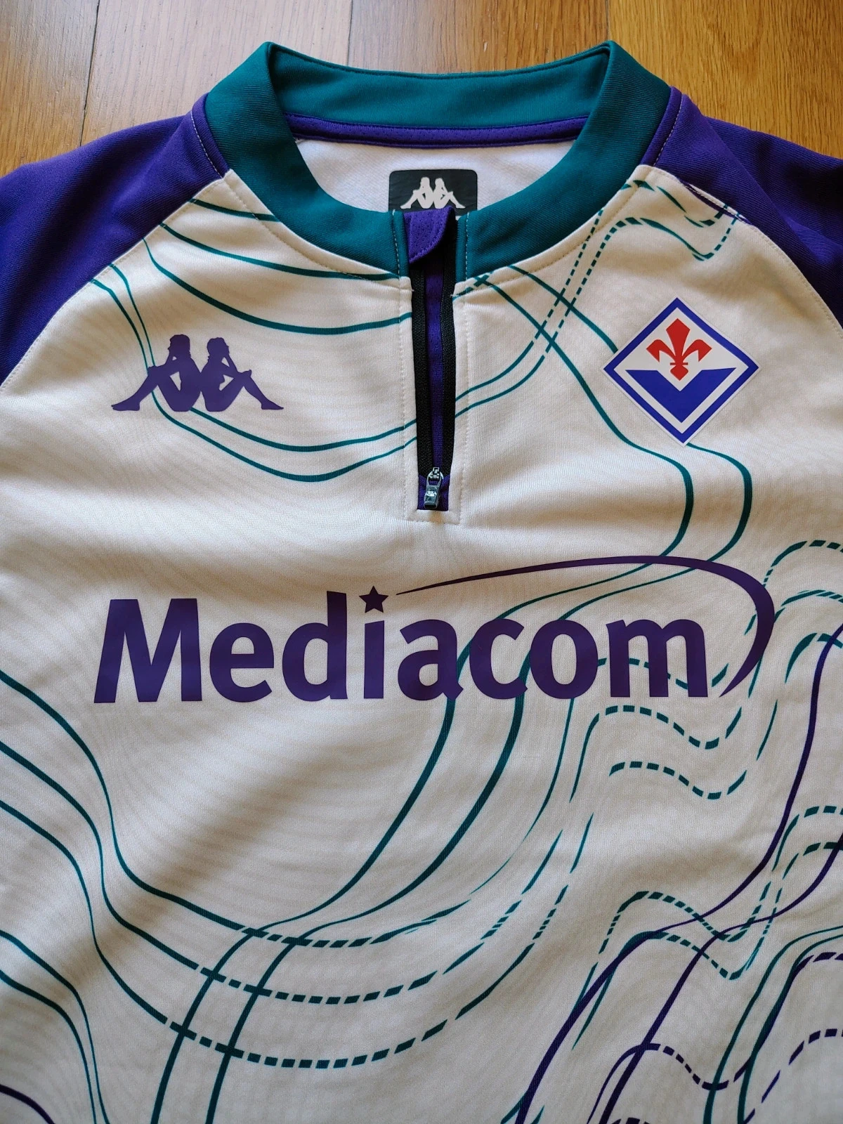 Maillot de football homme Kappa original Fiorentina sweat-shirt d'entraînement Kombat – photo 4